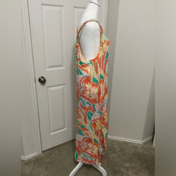 Cynthia Rowley Braided Neck Linen Blend Maxi Beach Cover Up Size M - Picture 2 of 12